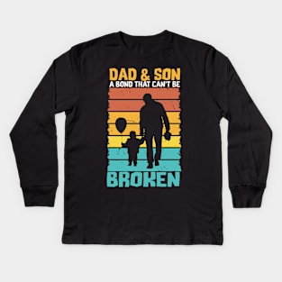 Dad And  Son- Vintage Fathers Day,  Grandpa Kids Long Sleeve T-Shirt